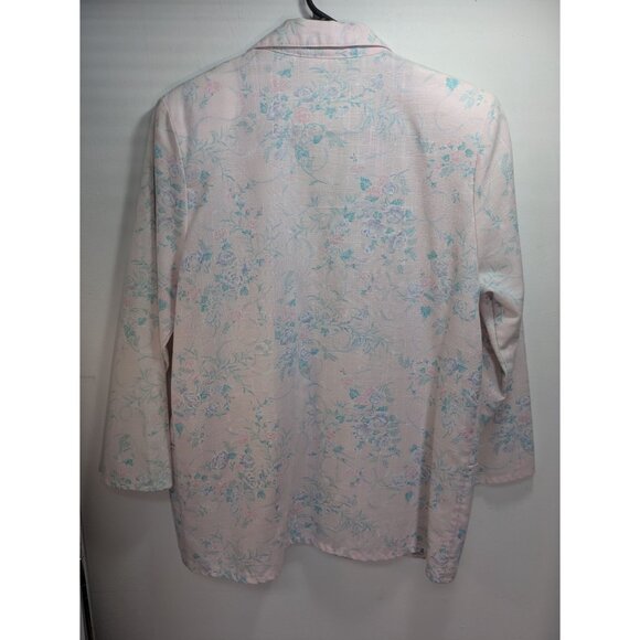 Vintage 80s Blazer Pink Floral Print Long-Sleeve Vintage Style, Size L - Picture 8 of 8